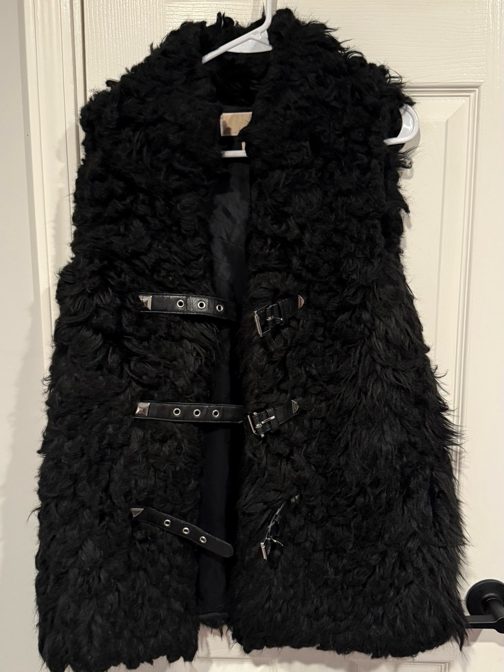 MICHAEL Michael Kors Black Faux Fur Vest M